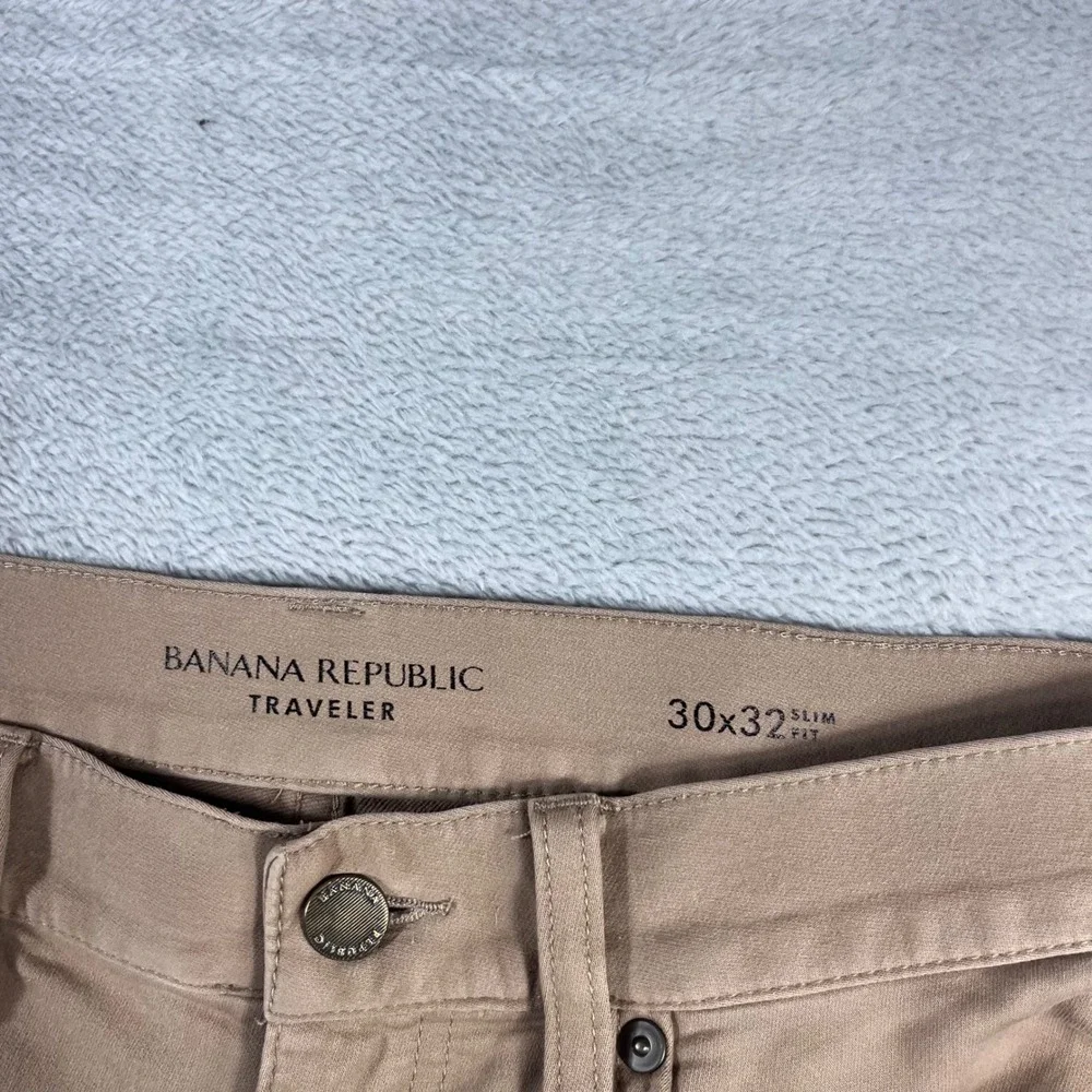 Banana Republic Traveler Slim Fit Khaki Pants Mens 30x32 Tan Stretch Chino